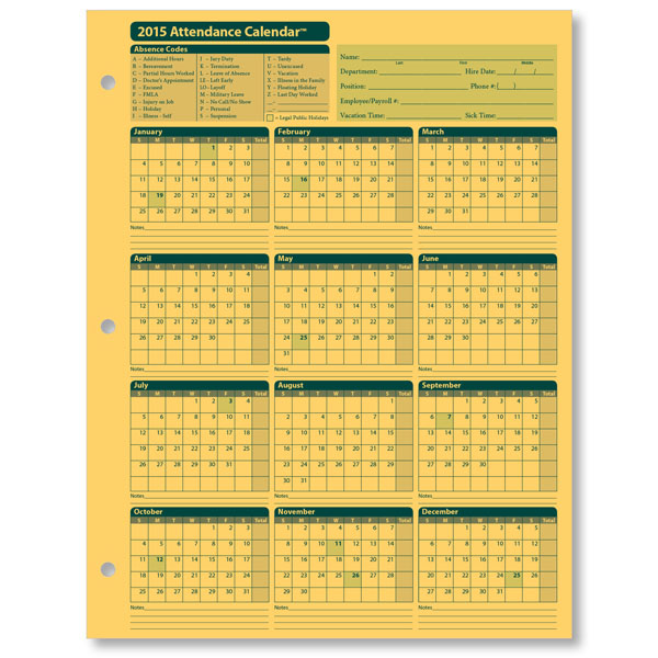 Search Results For “monthly Employee Absentee Calendar” Calendar 2015