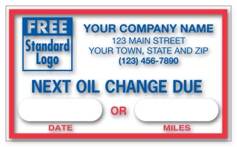 Next Oil Change Due Label - 1690C